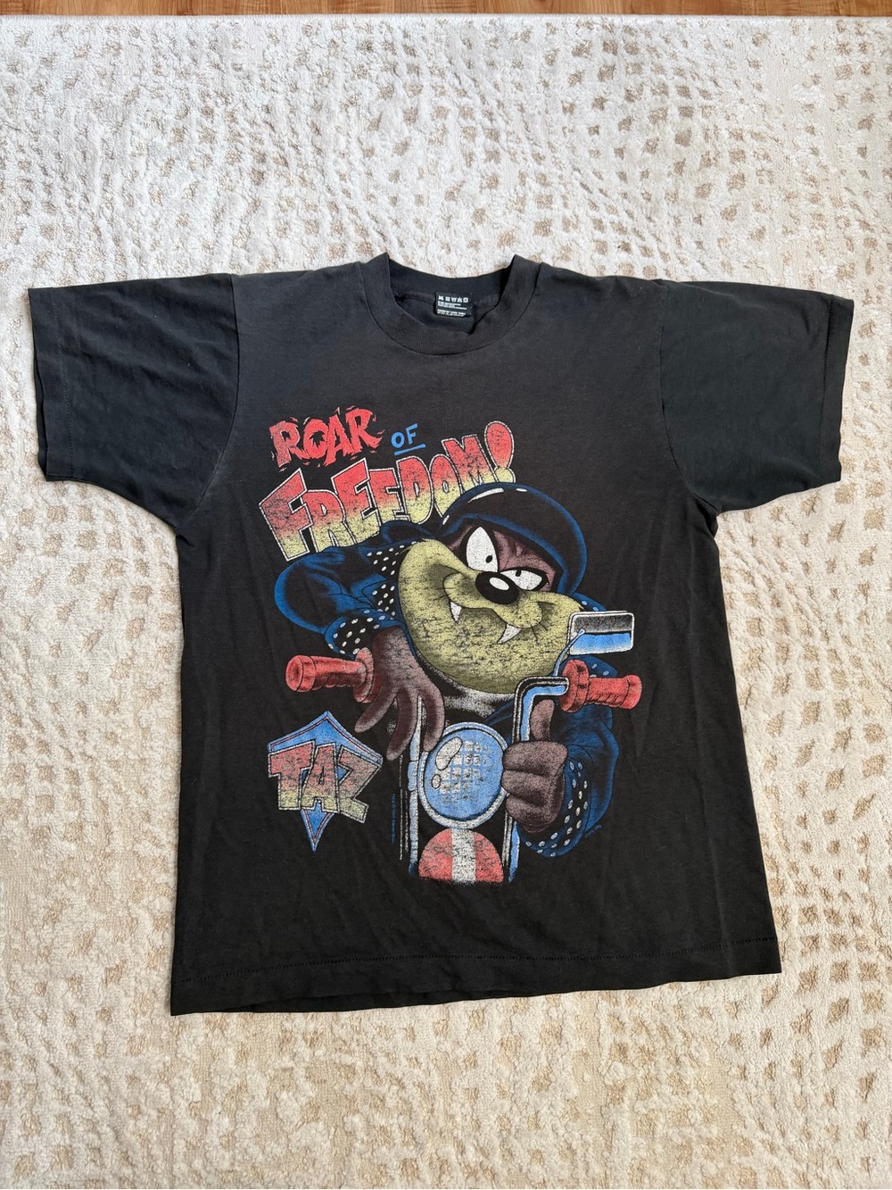 Unisex Black Taz 'Roar of Freedom' Graphic Tee Shirt